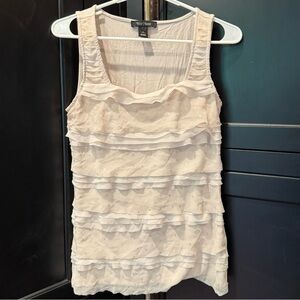 White House Black Market Cream Tank Top Size Small